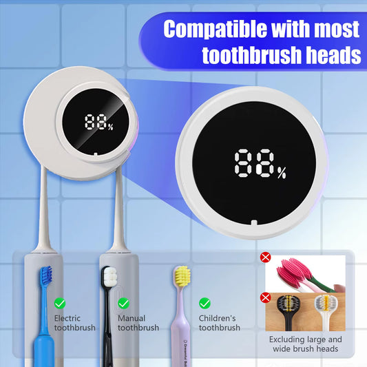 Smart Toothbrush Holder & Wall Mounted Toothbrush Holders, LED Automatic Sensing Toothbrush Cleaner for Home and Travel