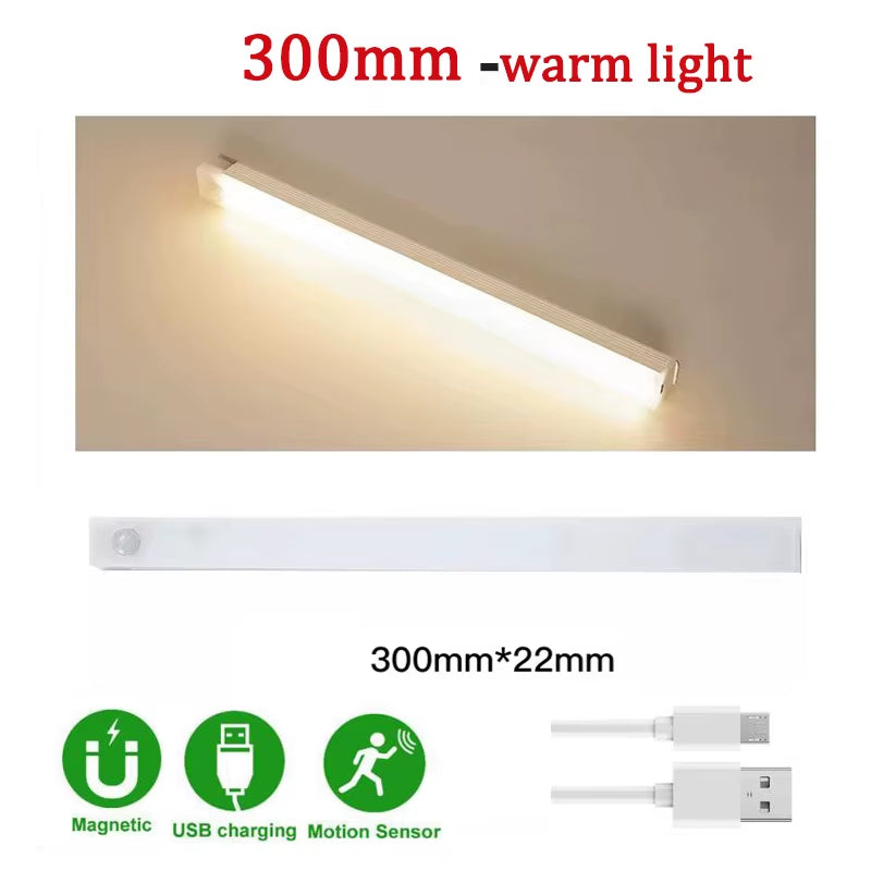 LED Motion Sensor under Cabinet Light USB Rechargeable LED Night Light for Closet Cabinet Kitchen Wardrobe Cupboard