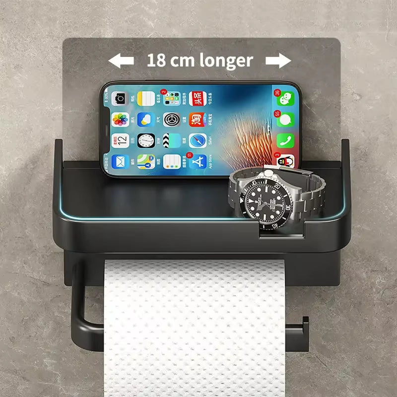 Toilet Paper Holder Plastic Storage Rack Kitchen Towel Placement of Seasoning Bottles Bathroom Wall Roll of Paper Phone Storage