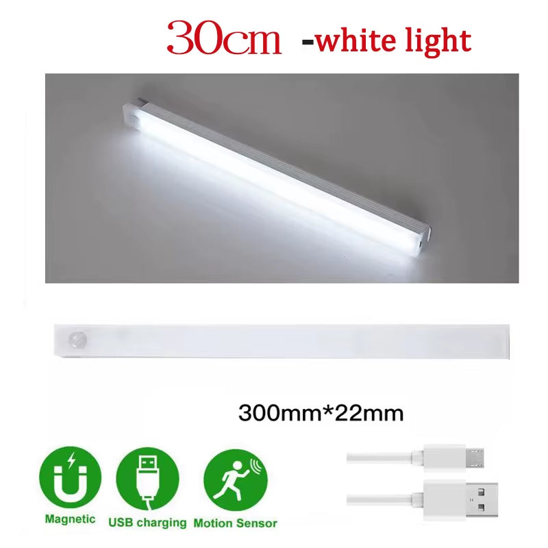LED Motion Sensor under Cabinet Light USB Rechargeable LED Night Light for Closet Cabinet Kitchen Wardrobe Cupboard