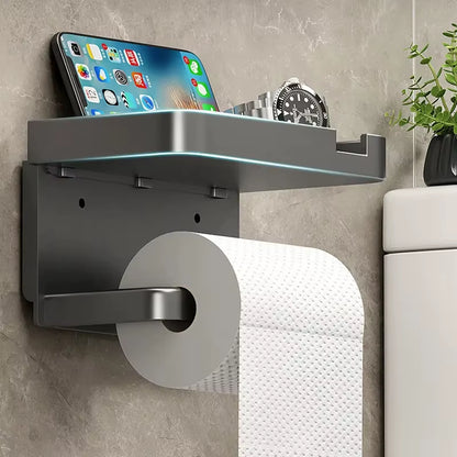 Toilet Paper Holder Plastic Storage Rack Kitchen Towel Placement of Seasoning Bottles Bathroom Wall Roll of Paper Phone Storage