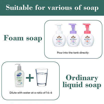 HQ Automatic Soap Dispenser Bathroom Accessories Automatic Liquid Soap Dispenser 360ML TYPE-C White 4 Level Foam Soap Dispenser