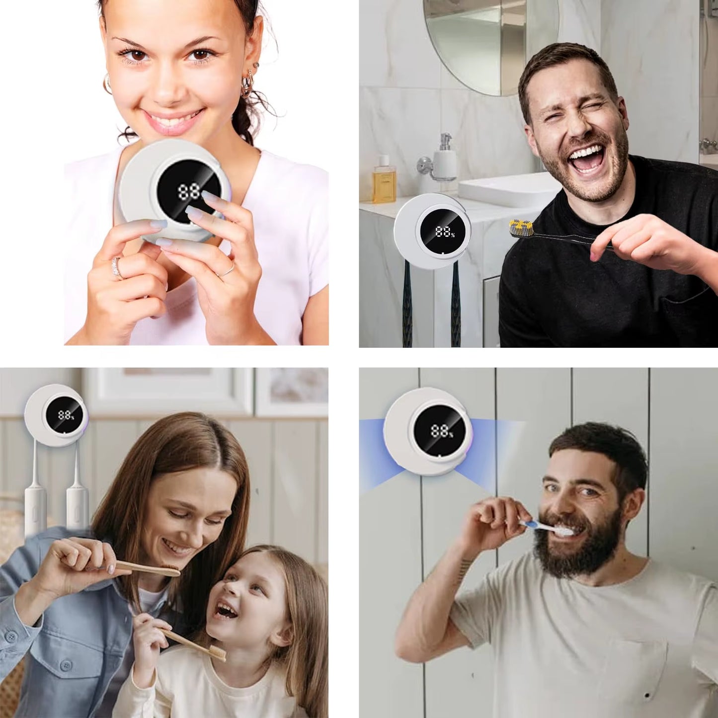 Smart Toothbrush Holder & Wall Mounted Toothbrush Holders, LED Automatic Sensing Toothbrush Cleaner for Home and Travel