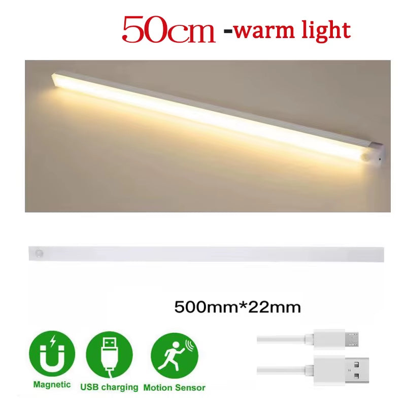 LED Motion Sensor under Cabinet Light USB Rechargeable LED Night Light for Closet Cabinet Kitchen Wardrobe Cupboard