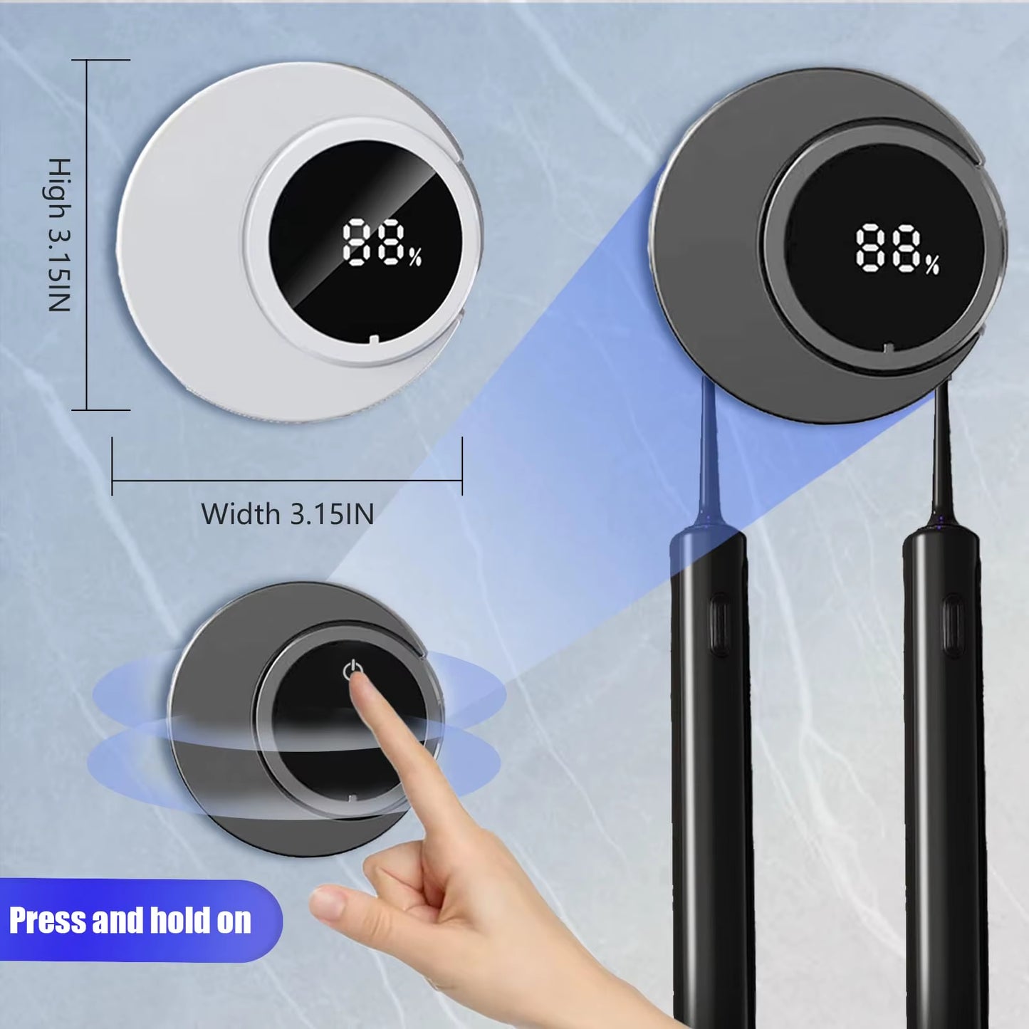 Smart Toothbrush Holder & Wall Mounted Toothbrush Holders, LED Automatic Sensing Toothbrush Cleaner for Home and Travel