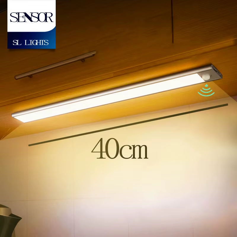 LED Motion Sensor under Cabinet Light USB Rechargeable LED Night Light for Closet Cabinet Kitchen Wardrobe Cupboard