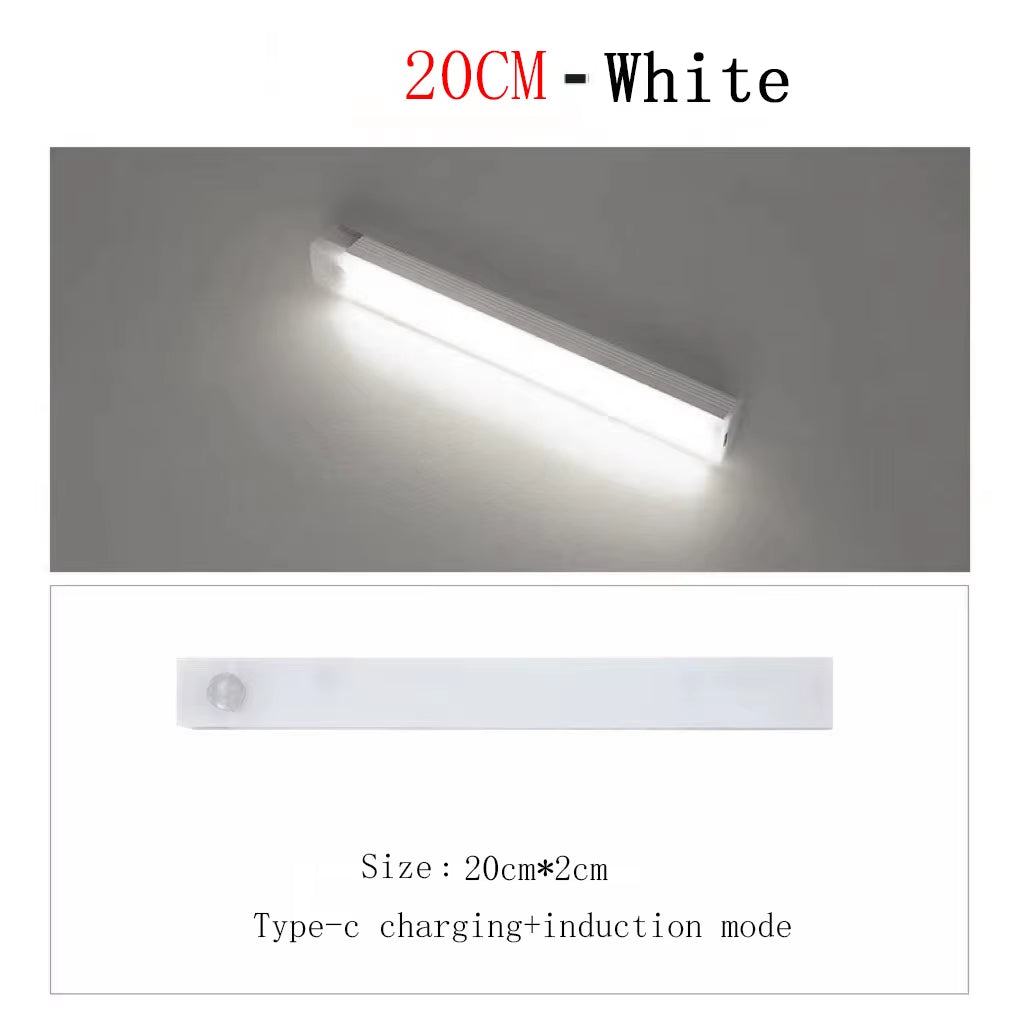 LED Motion Sensor under Cabinet Light USB Rechargeable LED Night Light for Closet Cabinet Kitchen Wardrobe Cupboard